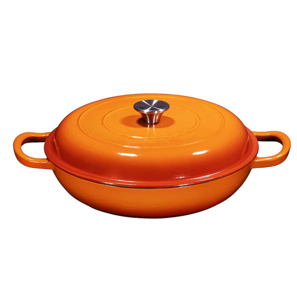 enameled cast iron shallow casserole